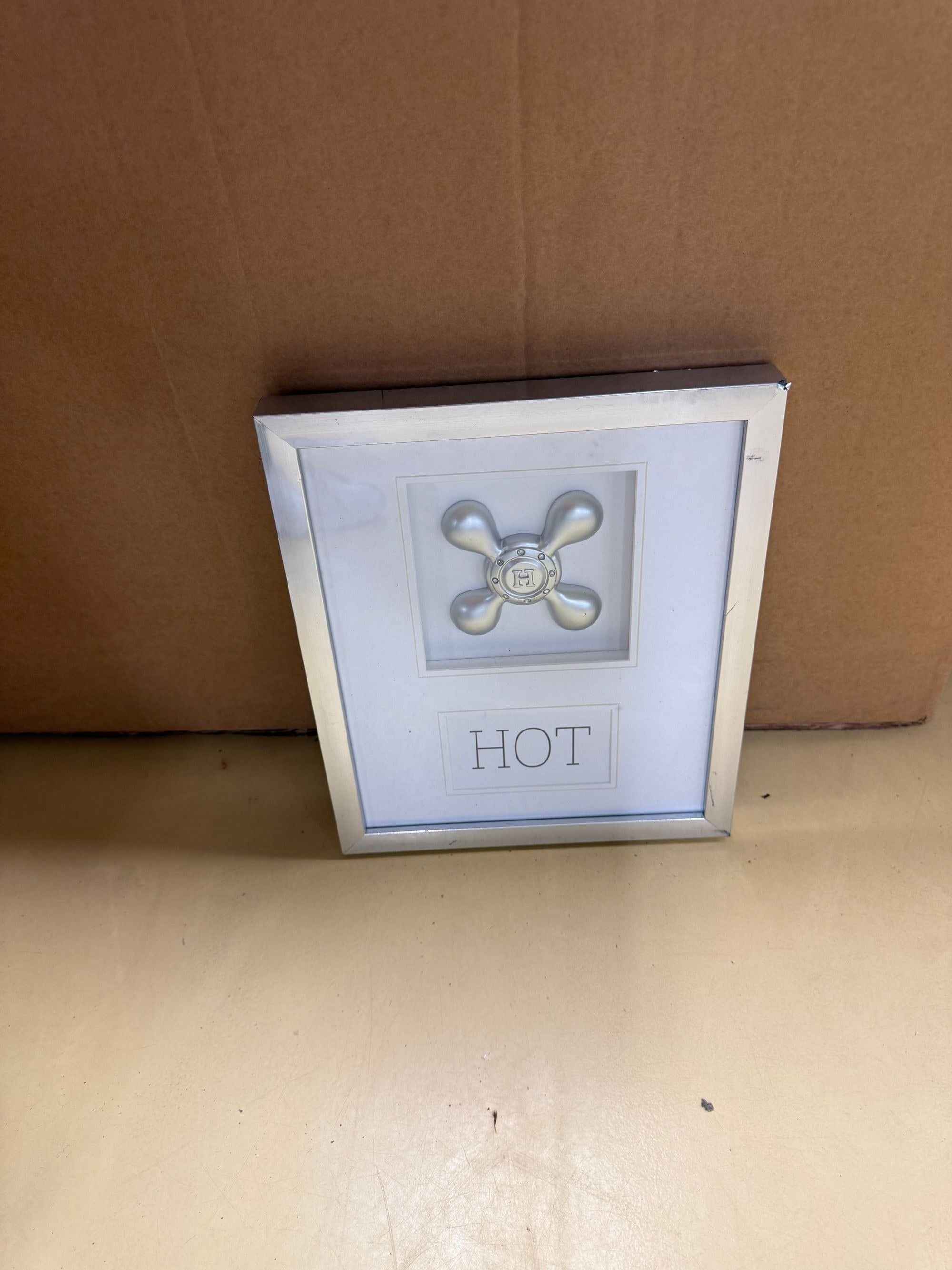 Framed Vintage "HOT" Faucet Handle Art