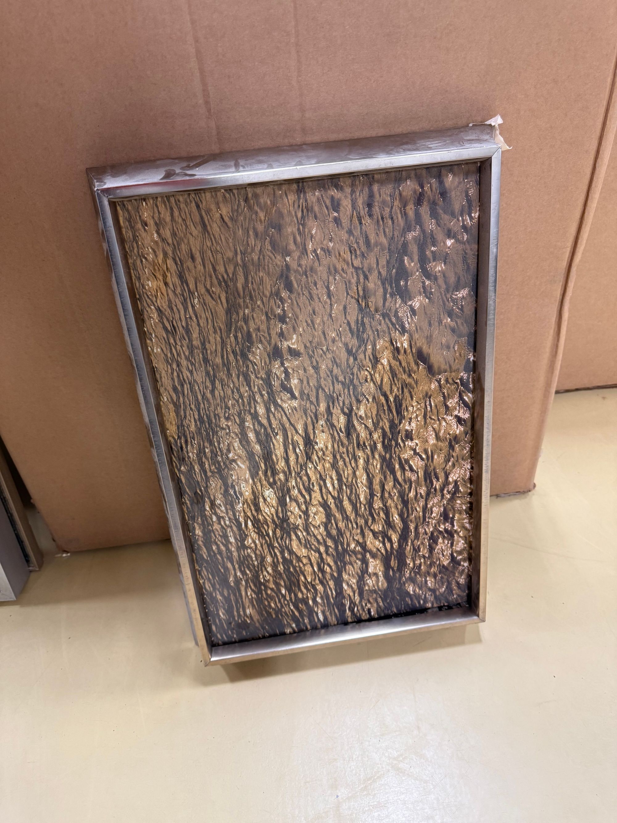 Textured Glass Panel with Metal Frame