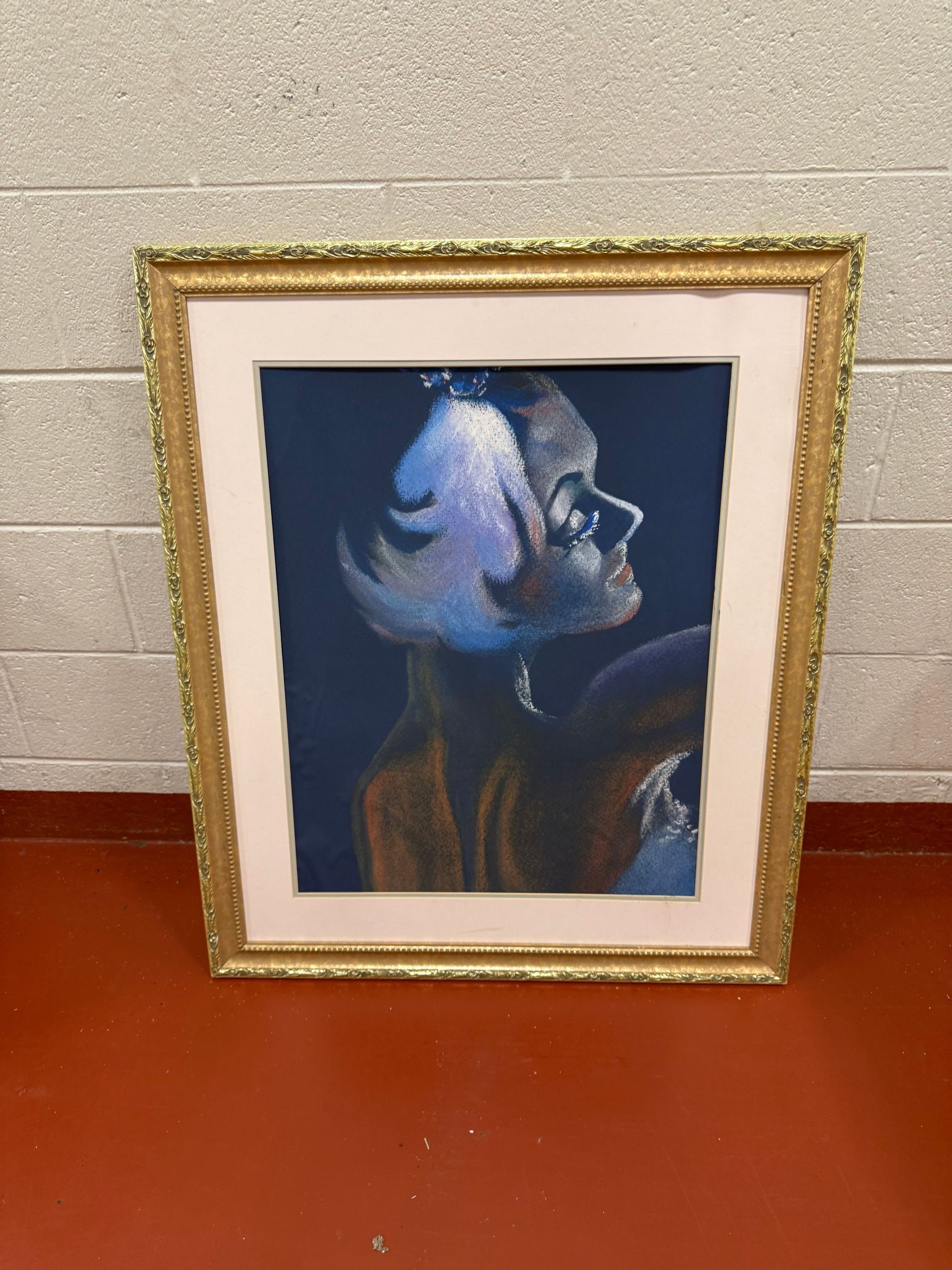 Framed Pastel Portrait of a Woman