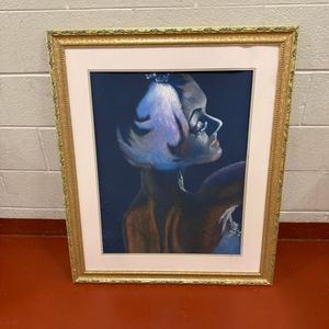 Framed Pastel Portrait of a Woman