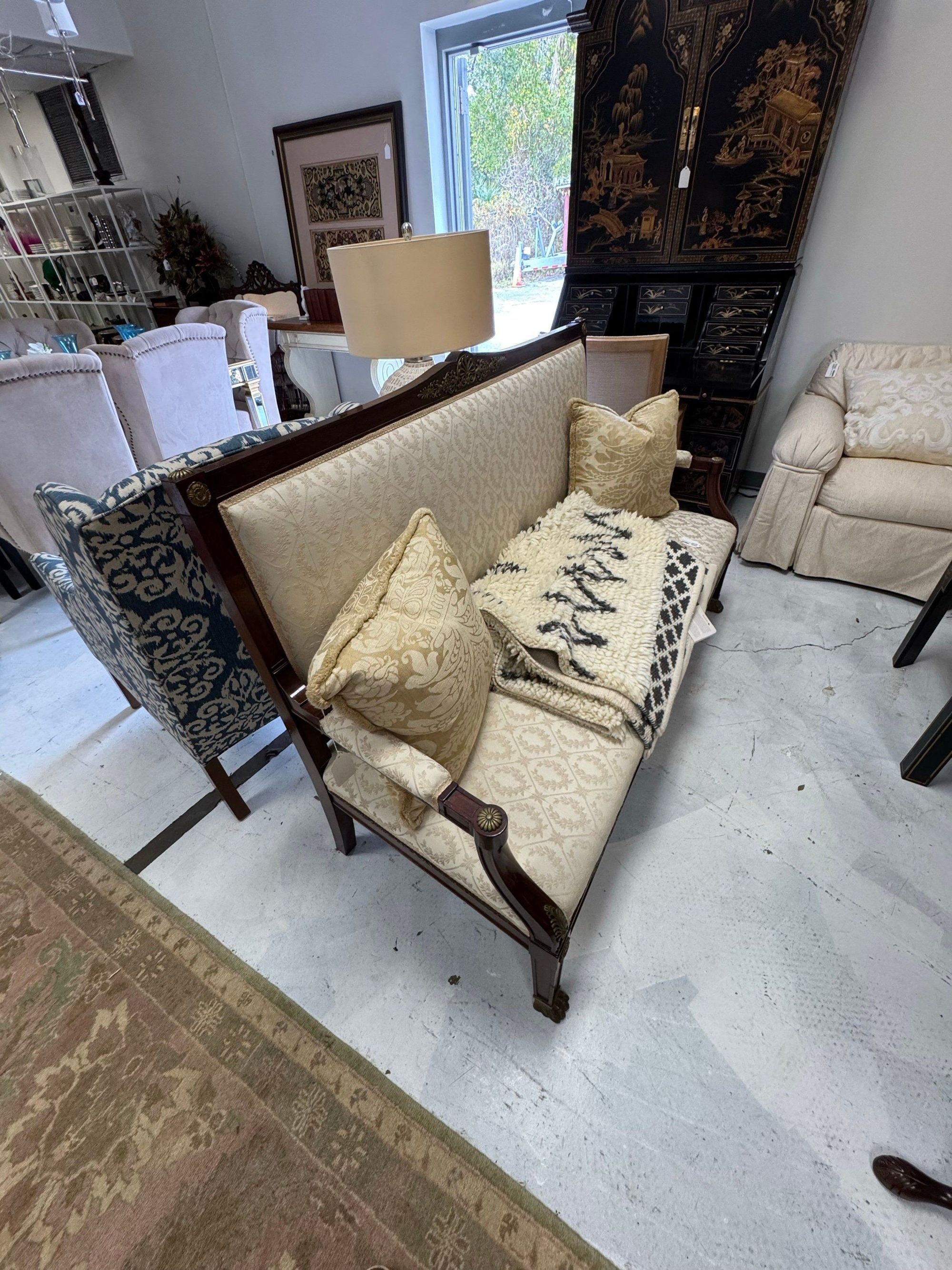 Empire Style Mahogany Settee