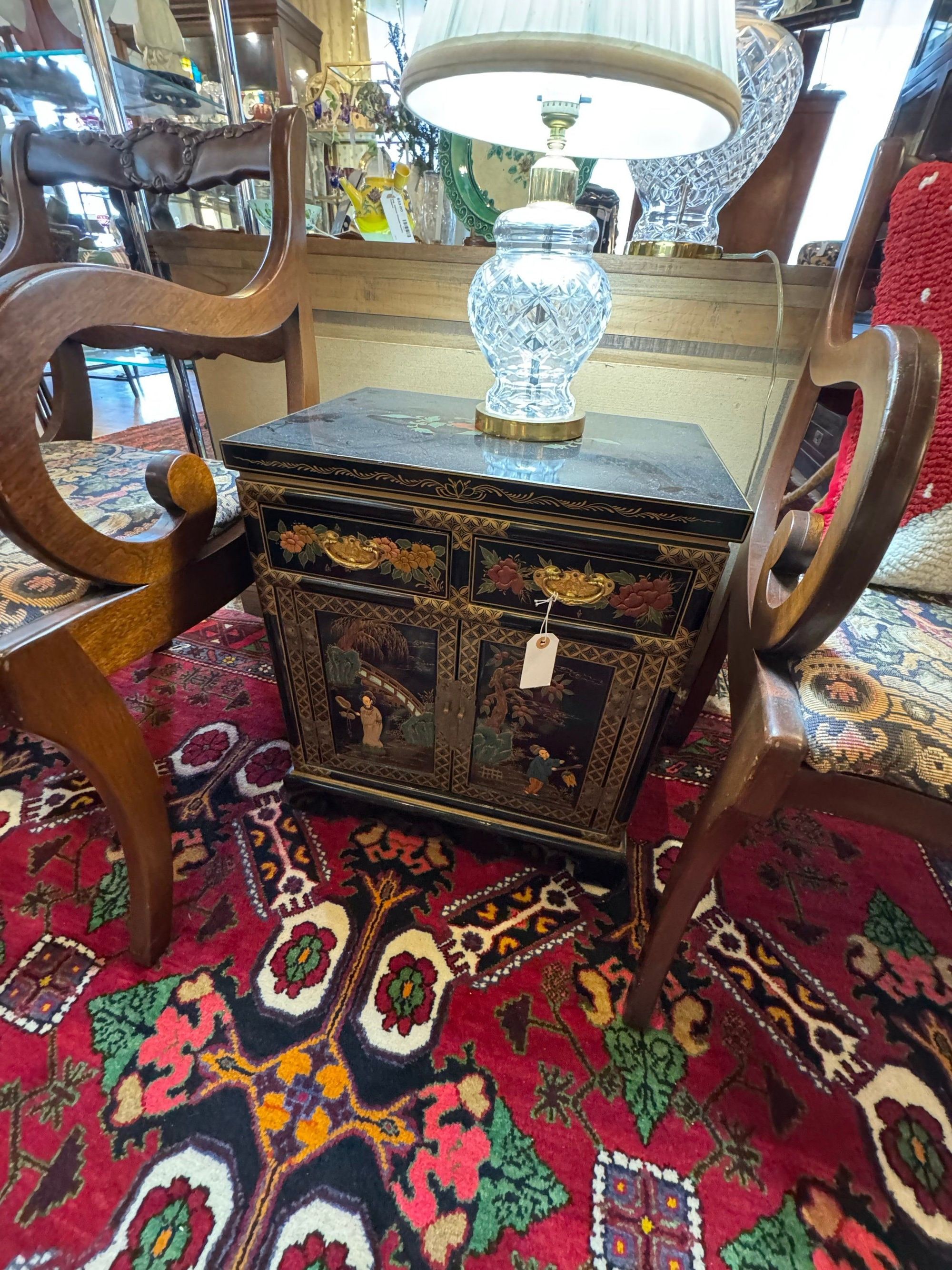 Chinoiserie Black Lacquer Altar Cabinet