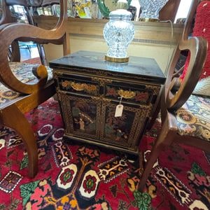 Chinoiserie Black Lacquer Altar Cabinet