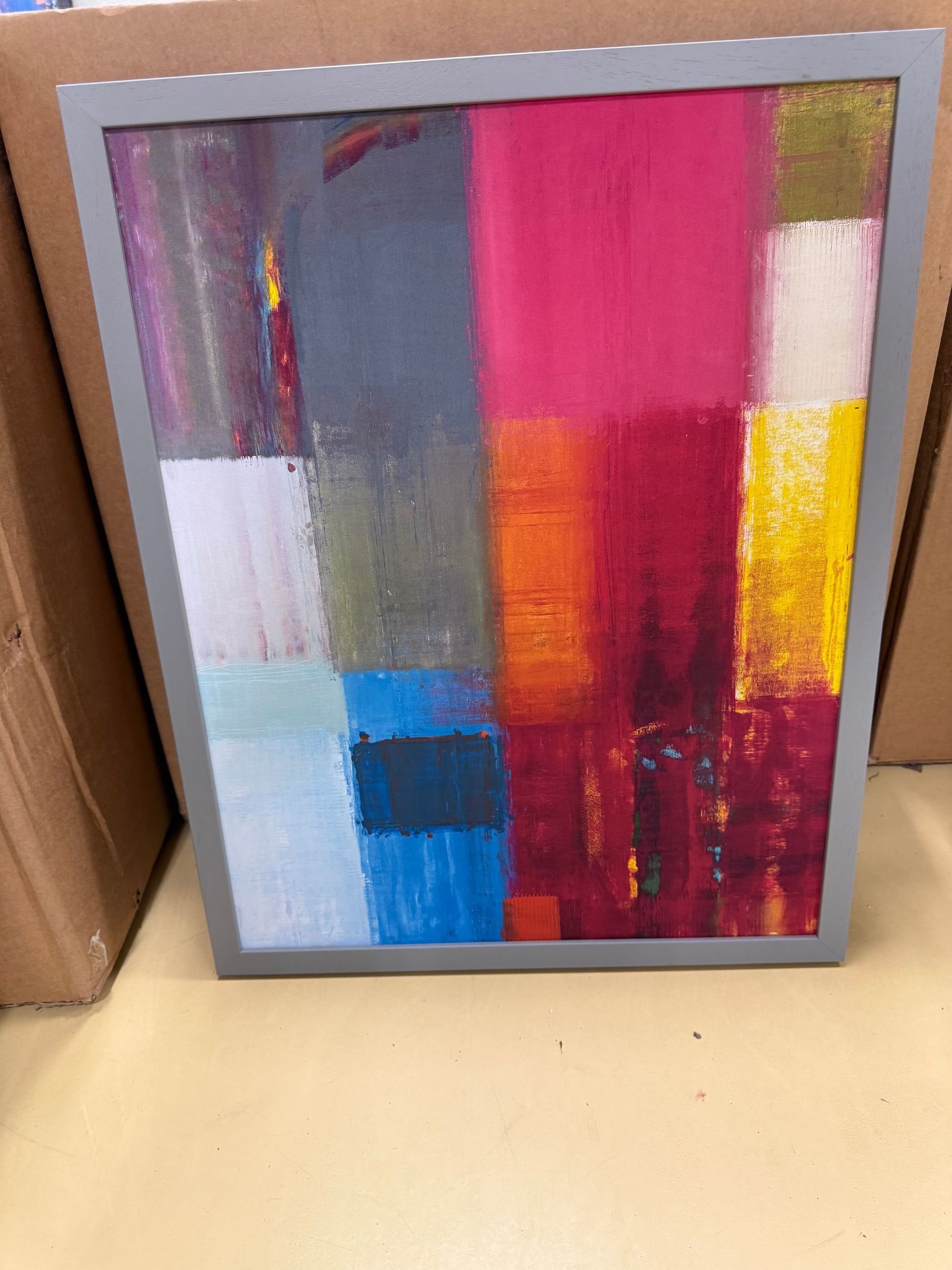 Abstract Geometric Canvas Painting