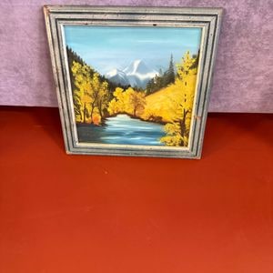 Vintage Landscape Painting "Autumn River" by Doris G. Weaver