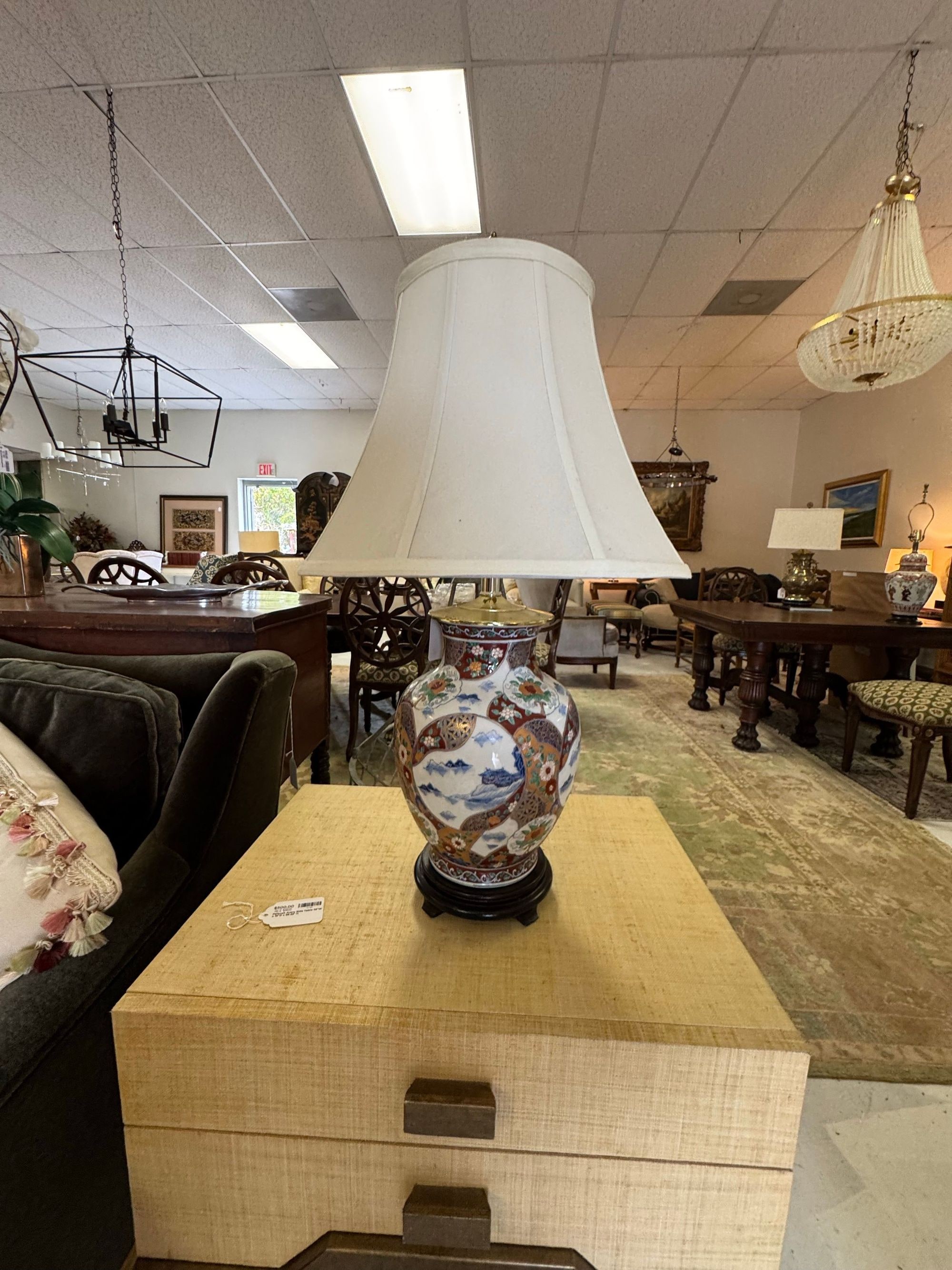 Vintage Japanese Imari Vase Table Lamp
