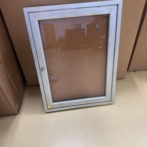 Lockable Cork Bulletin Board with Aluminum Frame