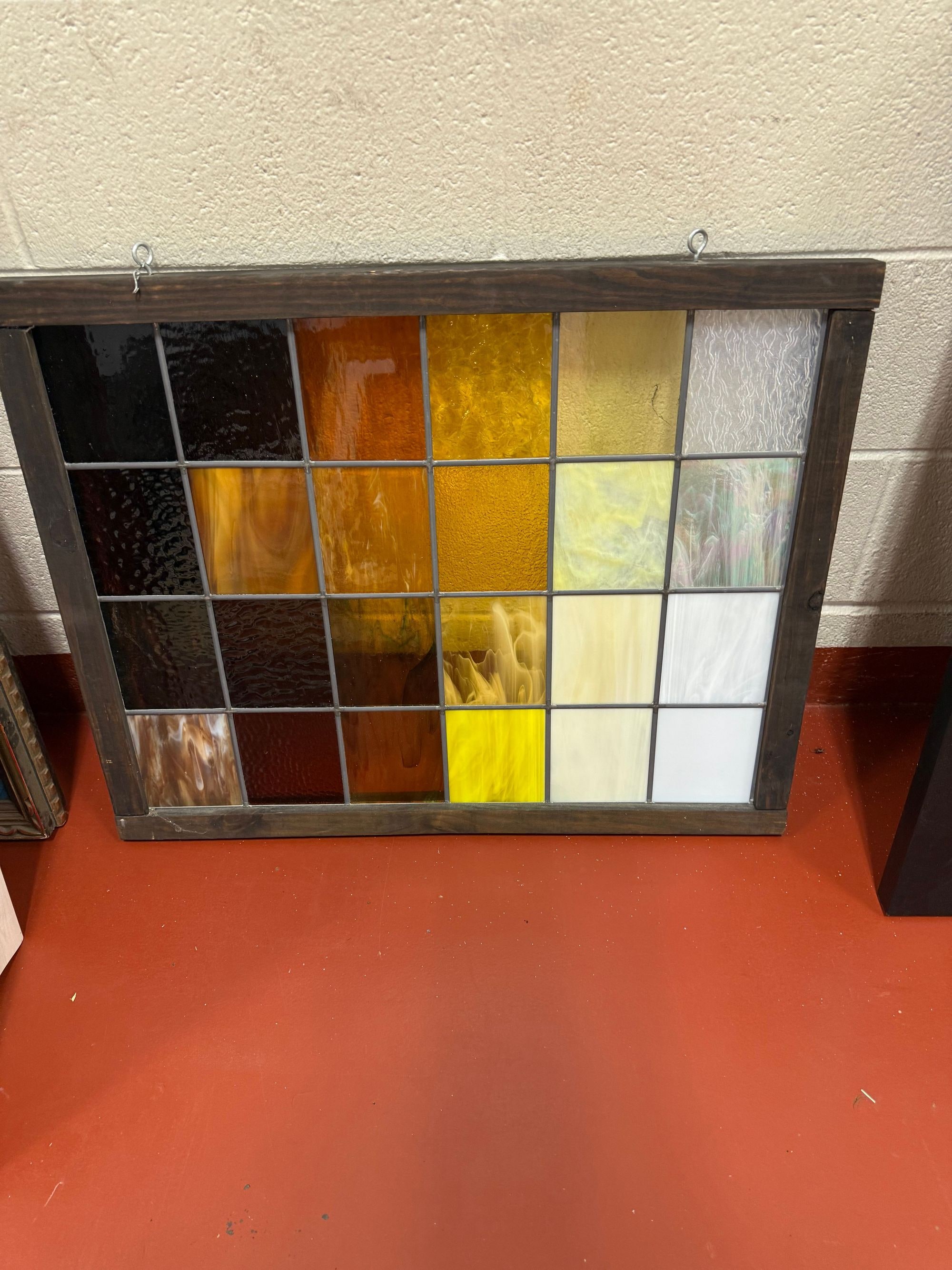 Geometric Stained Glass Panel - Autumn Tones