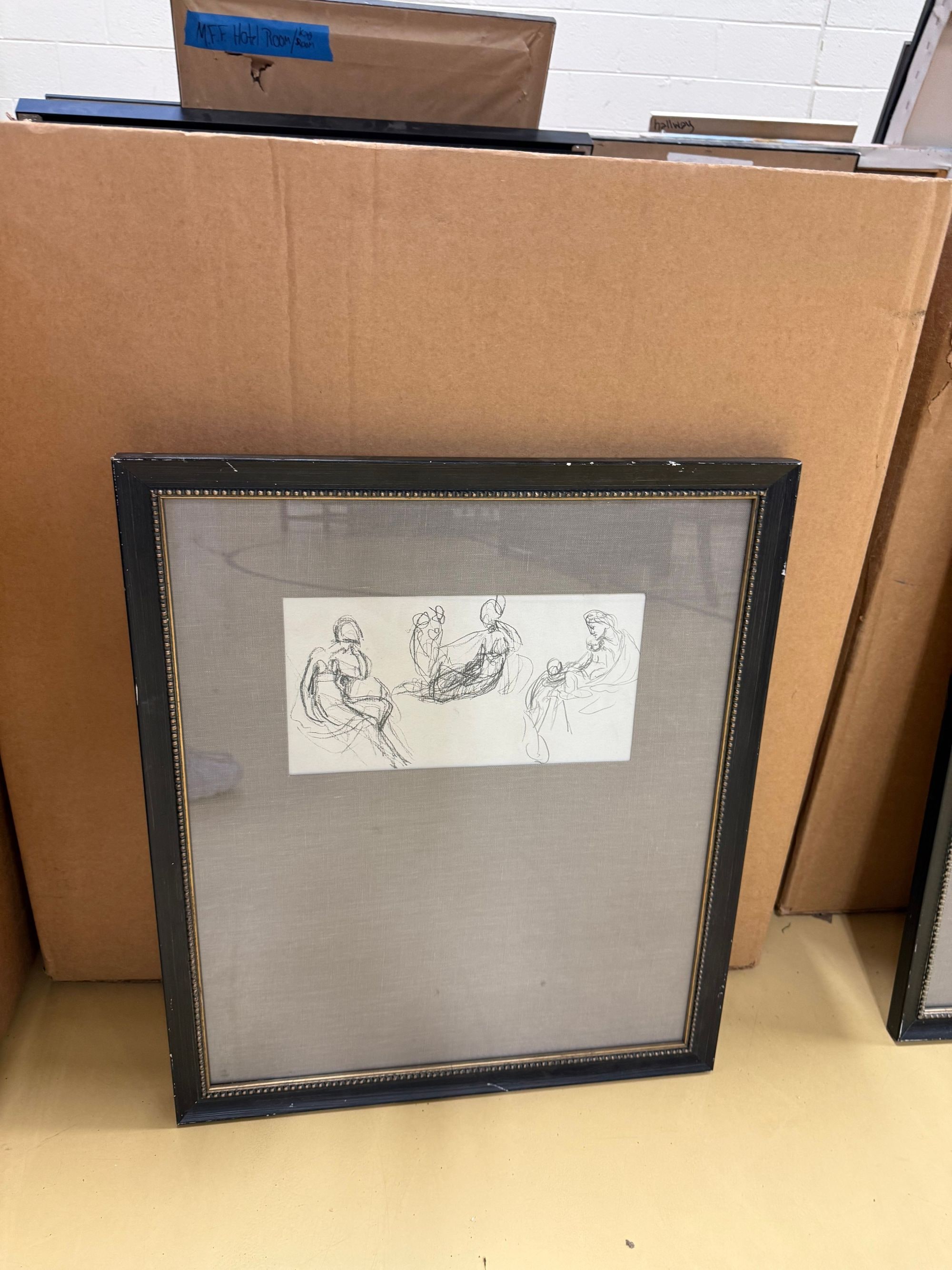 Framed Sketch of Figures