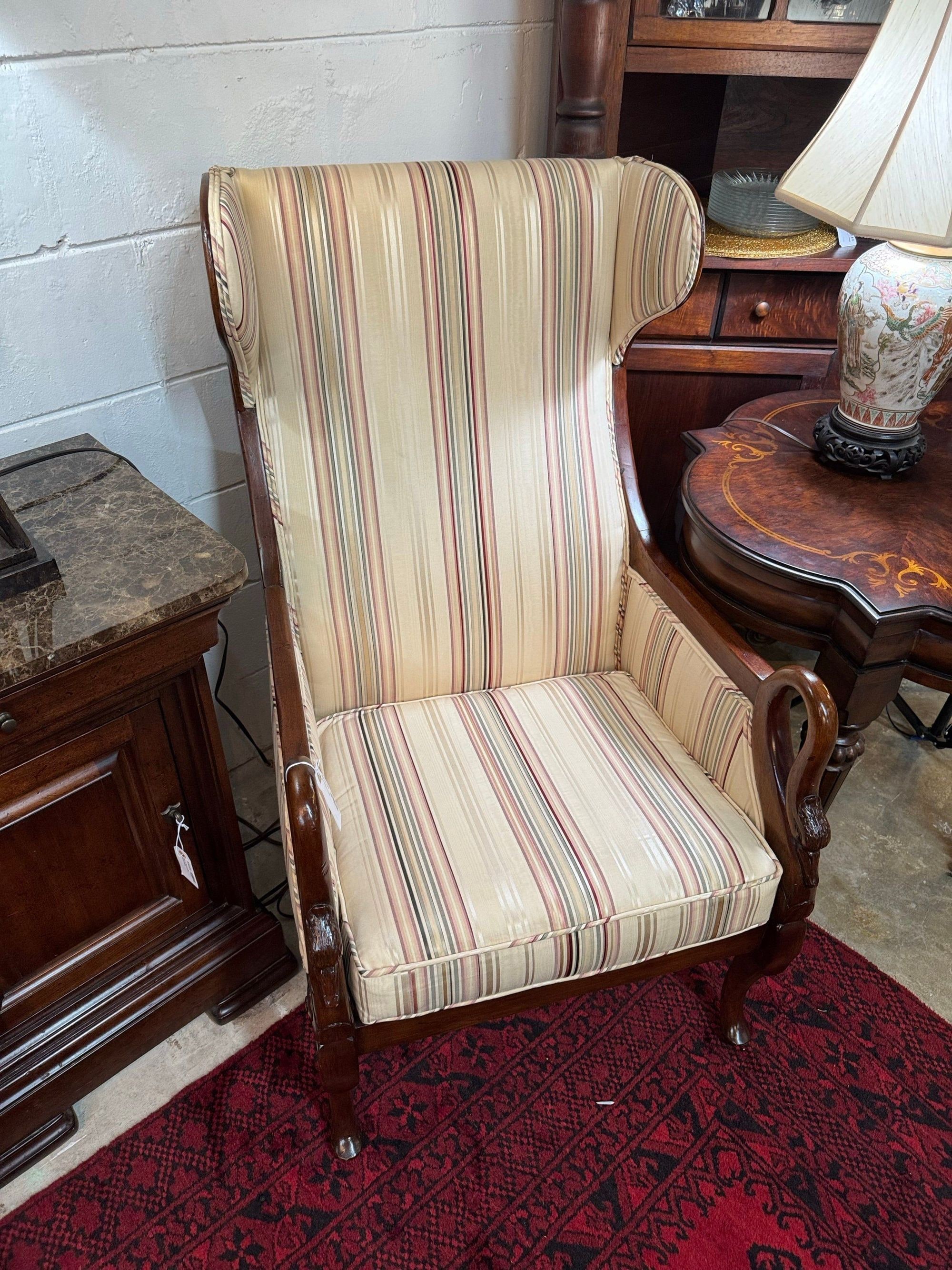 Vintage French Louis XV Style Wingback Armchair