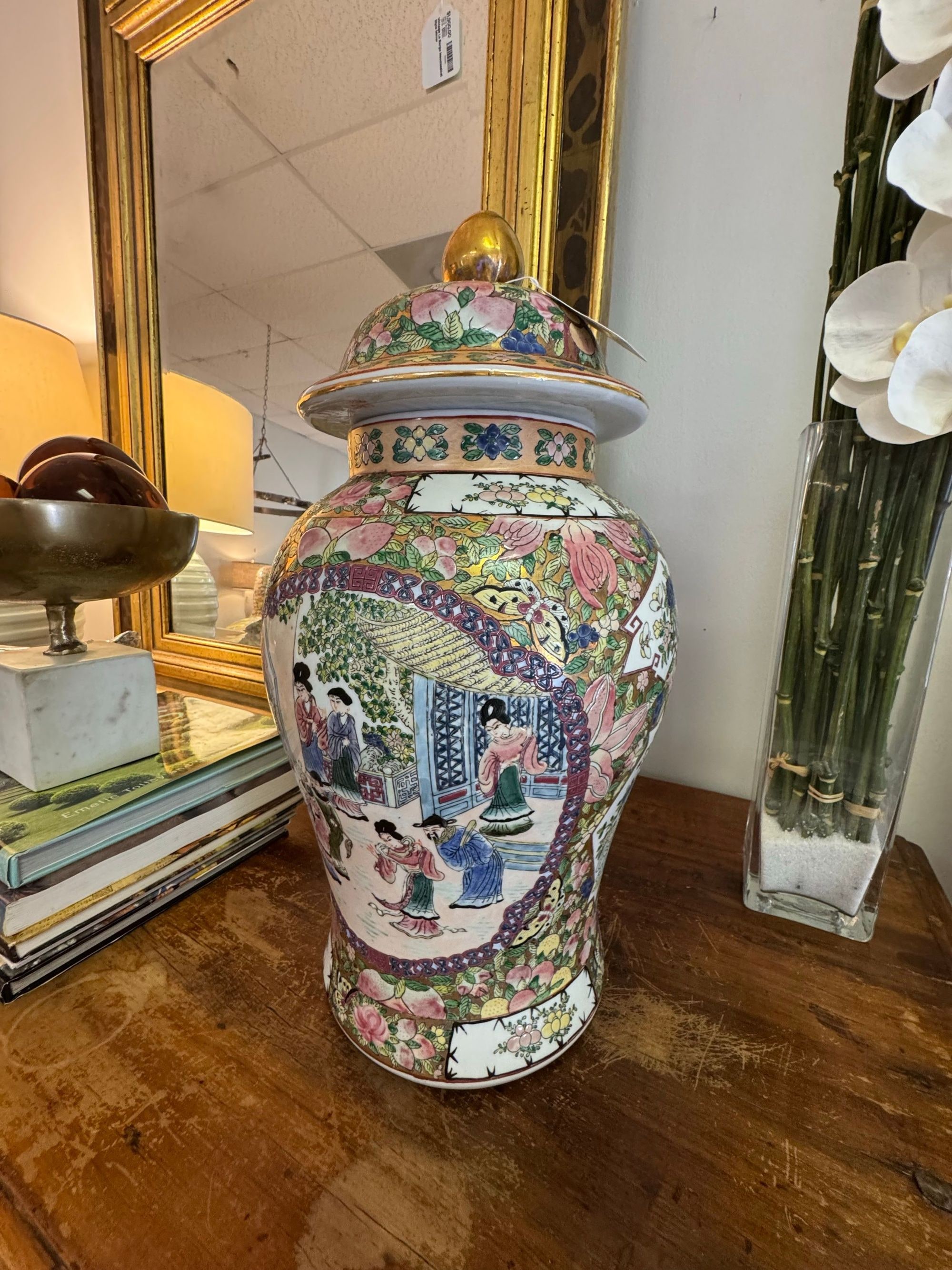 Chinese Export Rose Medallion Ginger Jar